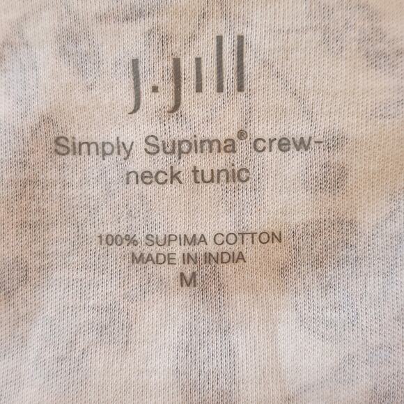 J. Jill Simply Supima Crew Neck Tunic Top size medium Floral, long sleeve - Picture 3 of 8